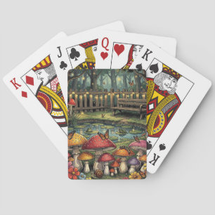 Jeu De Cartes Scène de forêt Cottagecore Champignons fantaisis