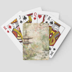 Jeu De Cartes Scène de jardin de fleurs de cerisier (4)