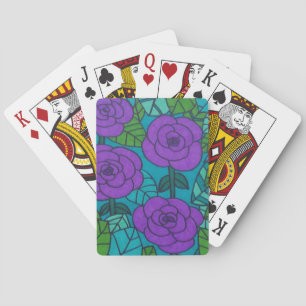 Jeu De Cartes Scène de jardin pourpre et bleu