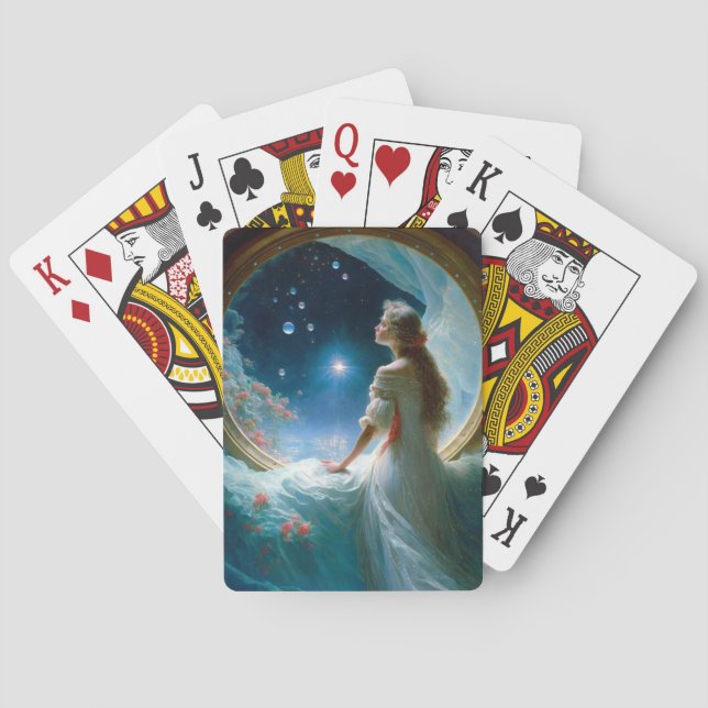 Jeu De Cartes Scène de nuit magique Imaginaire Art (dos)