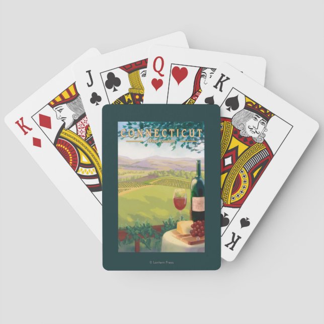 Jeu De Cartes Scène de pays de ConnecticutWine (dos)