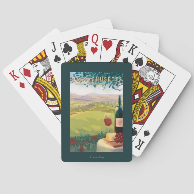 Jeu De Cartes Scène de pays de MassachusettsWine (dos)