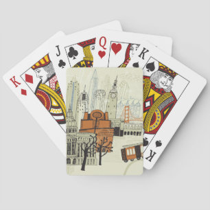 Jeu De Cartes Scène de San Francisco de griffonnage