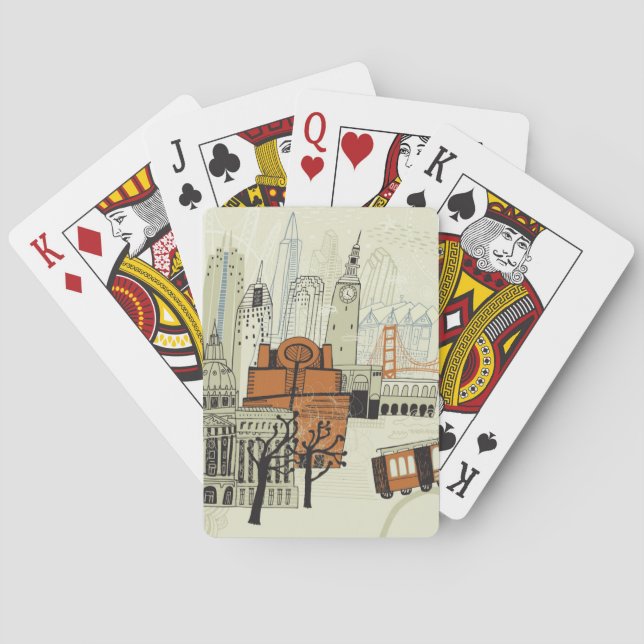Jeu De Cartes Scène de San Francisco de griffonnage (dos)