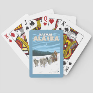 Jeu De Cartes Scène Sledding de chien - Katmai, Alaska