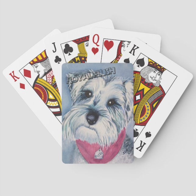JEU DE CARTES SCHNAUZER GRIS EN ARGENT DOUX (dos)