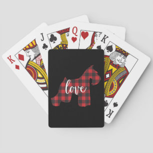 Jeu De Cartes Schnauzer Lover   Buffalo Plaid Schnauzer Mom Love