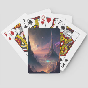 Jeu De Cartes Science Fiction Futuriste Ville Jouer Cartes