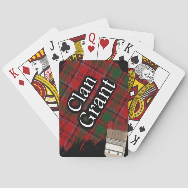 Jeu De Cartes Scottish Clan Grant Tartan Paint Brush (dos)