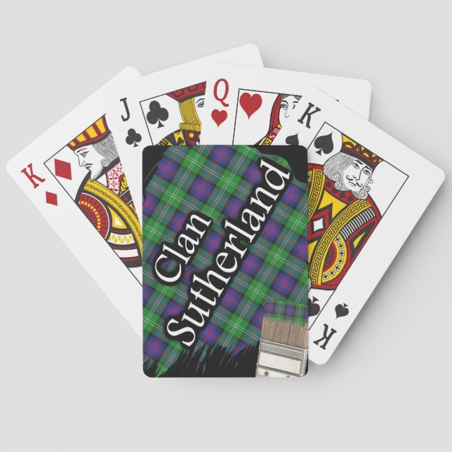 Jeu De Cartes Scottish Clan Sutherland Tartan Paint Brush (dos)