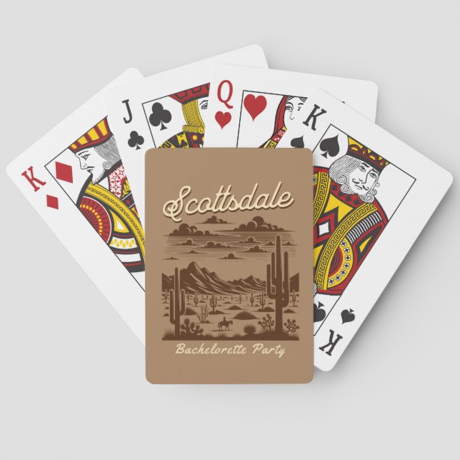 Jeu De Cartes scottsdale desert bachelorette party retro brown (dos)