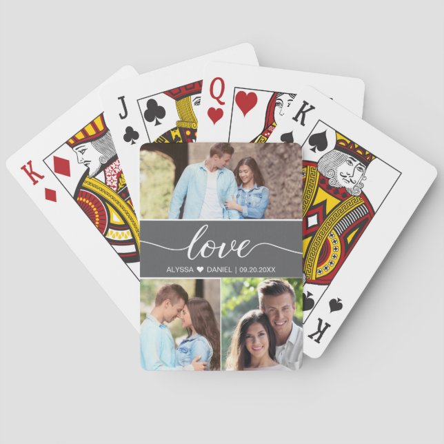 Jeu De Cartes Script d'amour Mariage Collage photo personnalisé (dos)