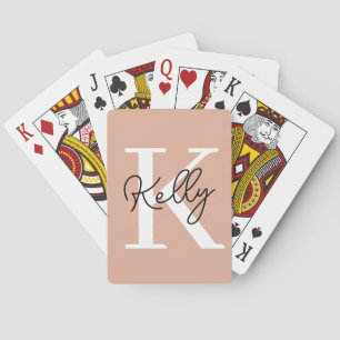 Jeu De Cartes Script de monogramme rose vierge moderne