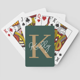 Jeu De Cartes Script moderne Emerald Green Gold