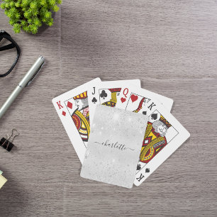 Jeu De Cartes Script monogramme de poussière de parties scintill