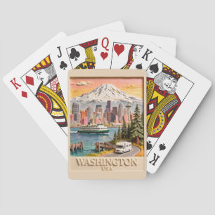 Jeu De Cartes Seattle, Washington, Road Trip, Ciel de la ville t