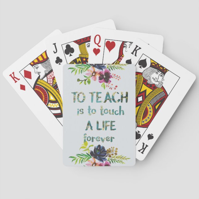 Jeu De Cartes Semaine d'appréciation de l'enseignant Citation de (dos)