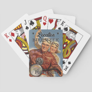 Jeu De Cartes Semaine du vélo Poker Run Vintage Look Couple Nom 