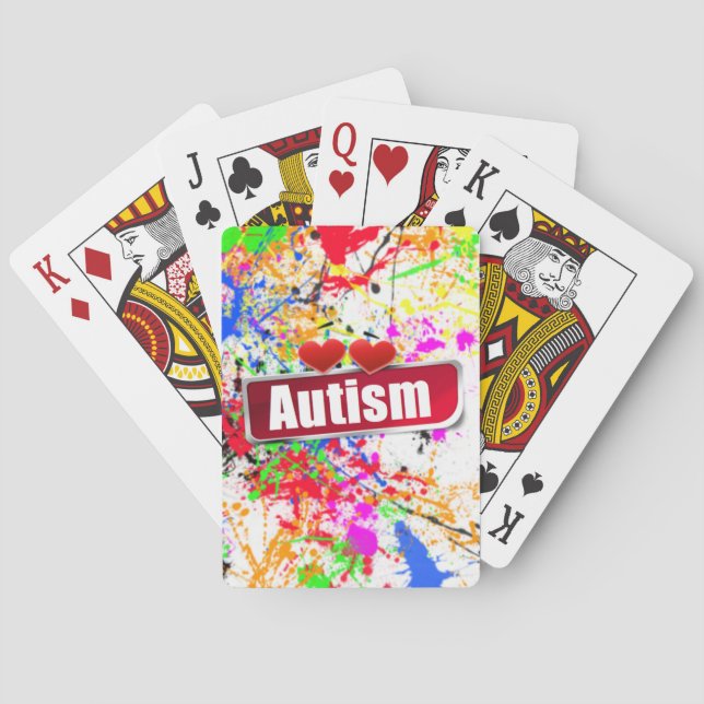 Jeu De Cartes Sensibilisation sur l'autisme Bicyclettes de jeu (dos)
