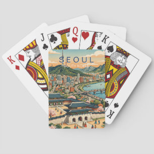 Jeu De Cartes Séoul Corée du Sud Voyage Art Vintage