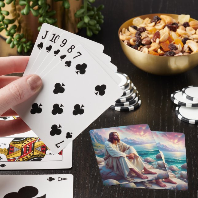 Jeu De Cartes Sérénité divine Jésus au bord de l'océan (In Situ)