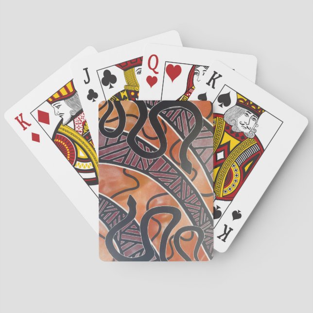 Jeu De Cartes Serpent aborigène australien jouant aux cartes (dos)
