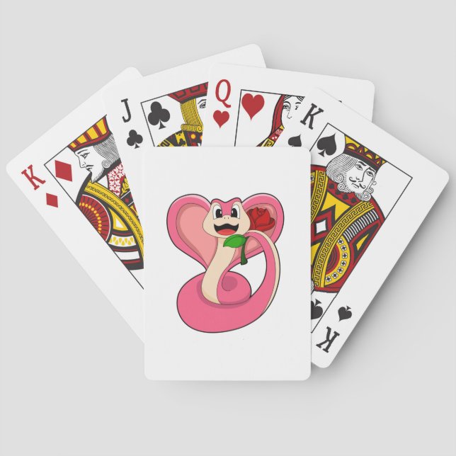 Jeu De Cartes Serpent avec Rose (dos)