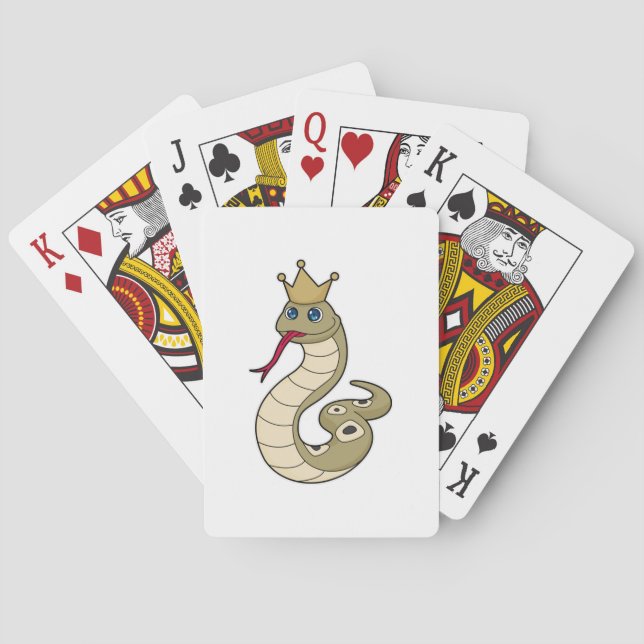 Jeu De Cartes Serpent comme roi avec Couronne (dos)