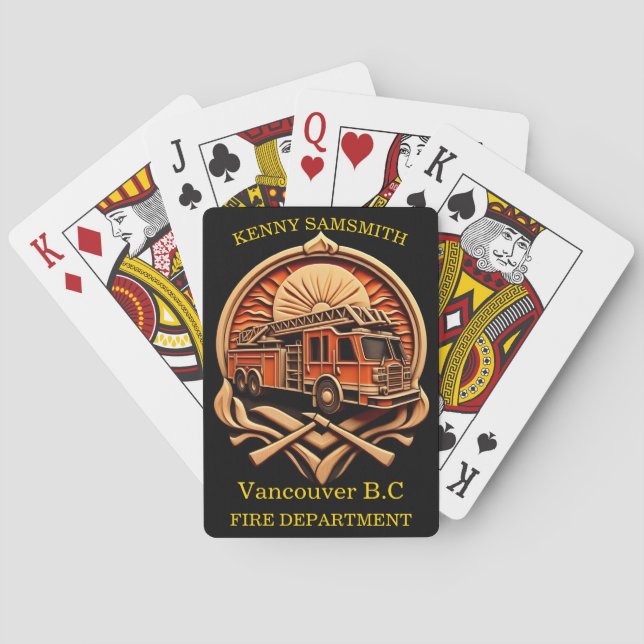 Jeu De Cartes Service D'Incendie De La Bravoure Et De La Dédicat (dos)