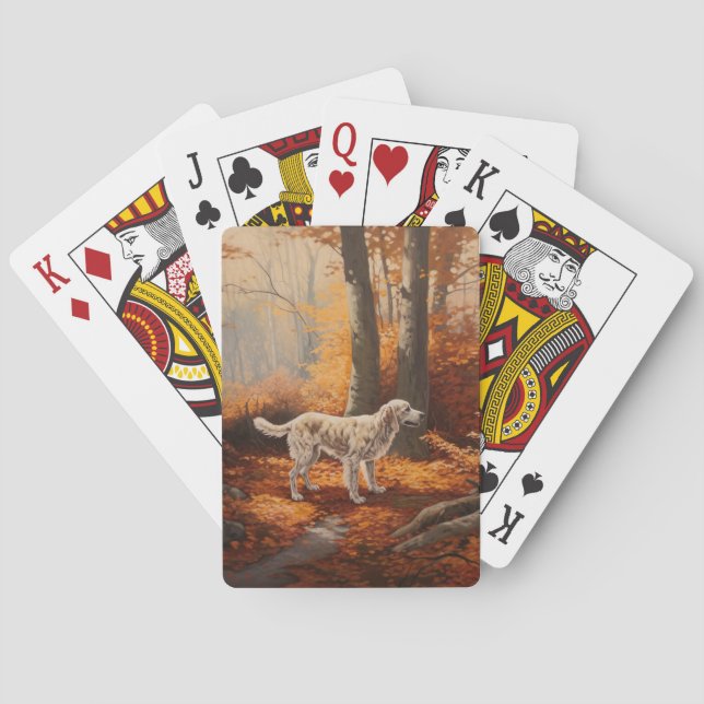 Jeu De Cartes Setter anglais en automne Leaves Fall Inspire (dos)