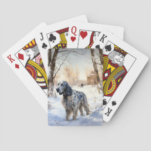 Jeu De Cartes Setter anglais laissez-le neiger Noël