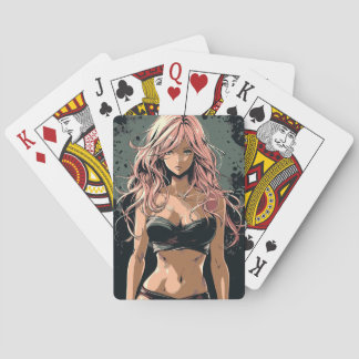 Jeu De Cartes Sexy Anime Girl in Black Bikini