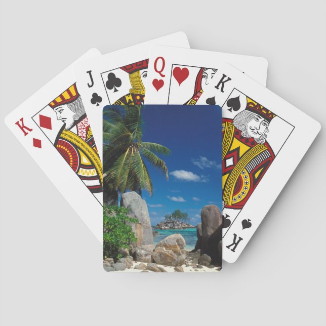 Jeu De Cartes Seychelles, île de Mahé, plage d'Anse Royale. (dos)