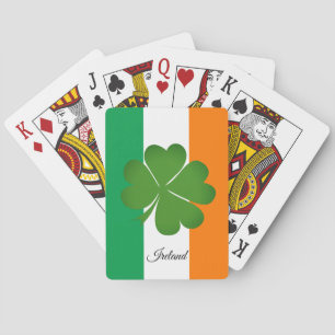 Jeu De Cartes Shamrock, Drapeau irlandais, Irlande Jouer aux car