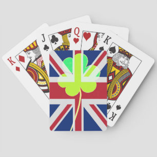 Jeu De Cartes Shamrock du drapeau irlandais britannique Clover S