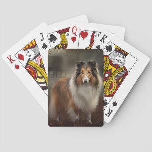 Jeu De Cartes Shetland Sheepdog Halloween effrayant