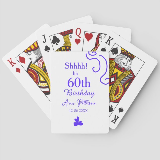 Jeu De Cartes Shhhh c'est 60e anniversaire ajouter nom violet es (dos)