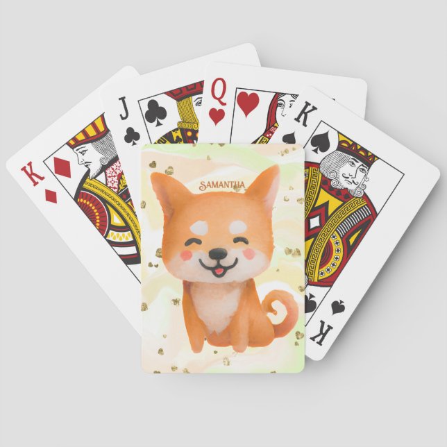 Jeu De Cartes Shiba Inu souriant mignon (dos)