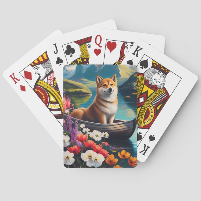 Jeu De Cartes Shiba Inu sur une pagaie : une aventure Pittoresqu (dos)