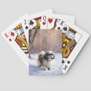 Jeu De Cartes Shih Tzu Laisse Neige Noël
