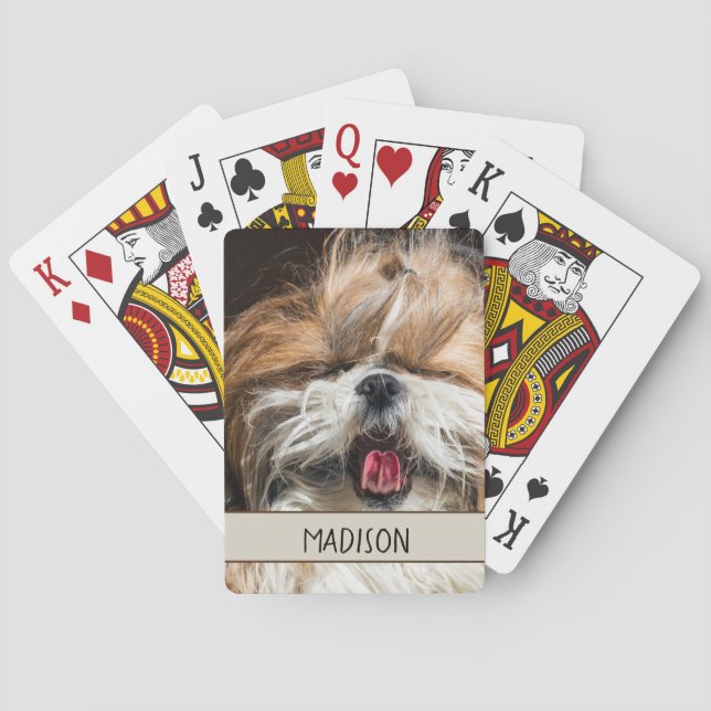 Jeu De Cartes Shih tzu langue bâillonne drôle mignon Personnalis (dos)