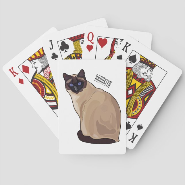 Jeu De Cartes Siamese cat cartoon (dos)