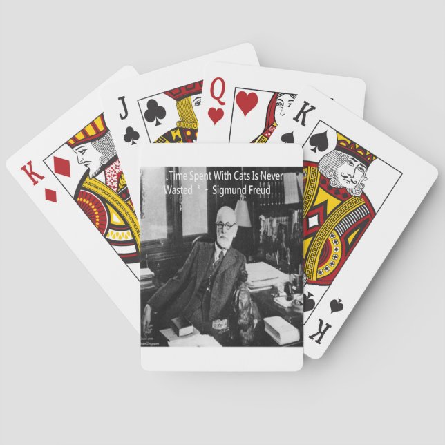 Jeu De Cartes Sigmund Freud Dans Son Bureau Et Citation De Chat  (dos)