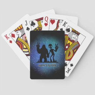 Jeu De Cartes Signe de Paix Galactique Sasquatch et Extraterrest