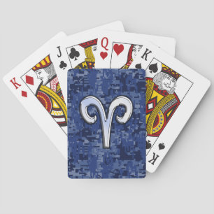 Jeu De Cartes Signe du zodiaque Bélier sur décoration camouflage