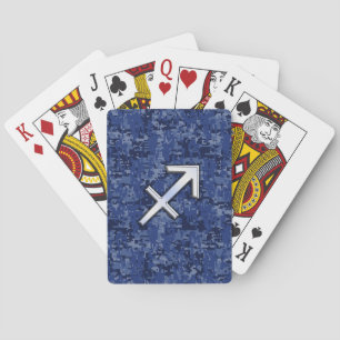 Jeu De Cartes Signe du zodiaque Sagittaire sur camouflage numéri