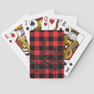 Jeu De Cartes Silhouette À feuillage persistant rouge