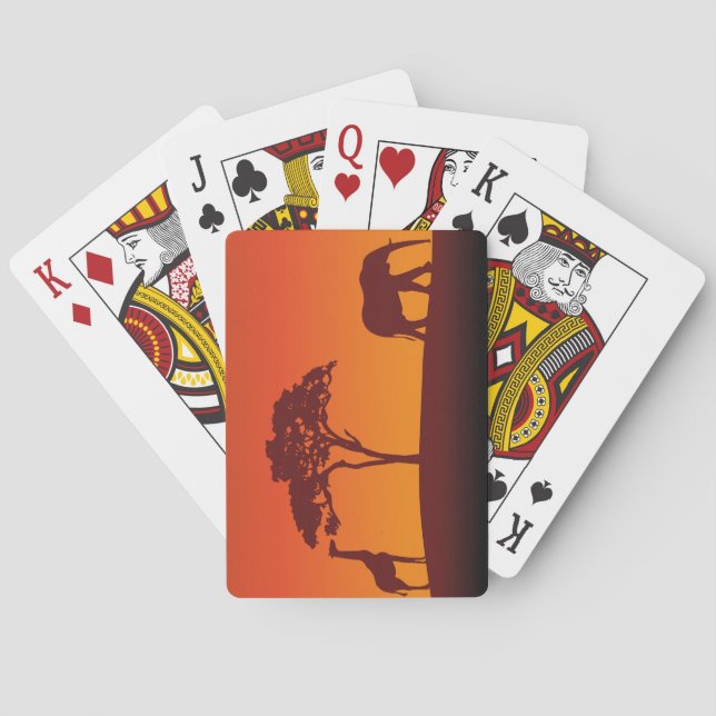 Jeu De Cartes Silhouette africaine de safari - paquet de cartes (dos)