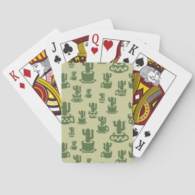 Jeu De Cartes Silhouette de cactus succulent en tasses et pots (dos)