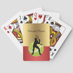 Jeu De Cartes Silhouette de joueur de tennis et balle Personnali